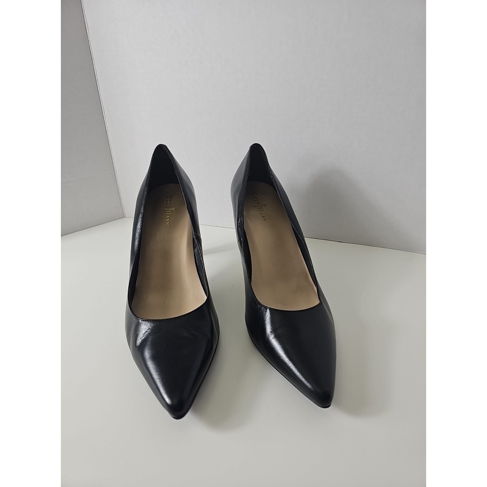 COLE HAAN Black Leather Pointed Toe High Heels Shoes Women's Size 7.5B